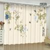 Custom Chinese Style Curtain Peony Flower Bird Print Classical Living Room Bedroom Space Study Room Full-height Window Opening