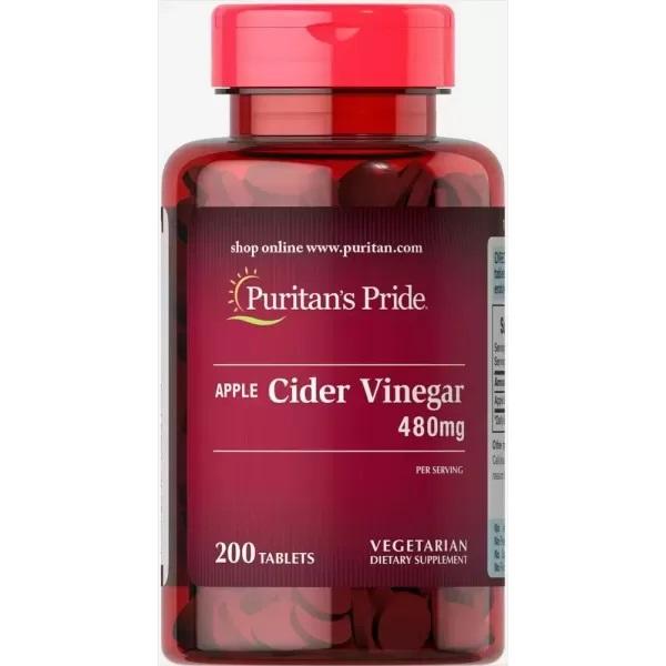 

Puritan s Pride - Apple Cider Vinegar 480 mg, 200 Tablets