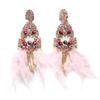 Exaggerated Feather Earrings, High-end Fringed Earrings, Stage Accessories, Women's Earrings.