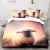 Cartoon Sheep Duvet Cover Double Size, 3D Cute Animals Soft Microfiber Bedding Set with 2 Pillowcases for Kids Boys Girls Teens
