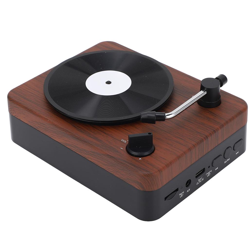 Vintage Mini Bluetooth Speaker Record Player Shaped Desktop Decoration Rechargeable Wireless Speaker