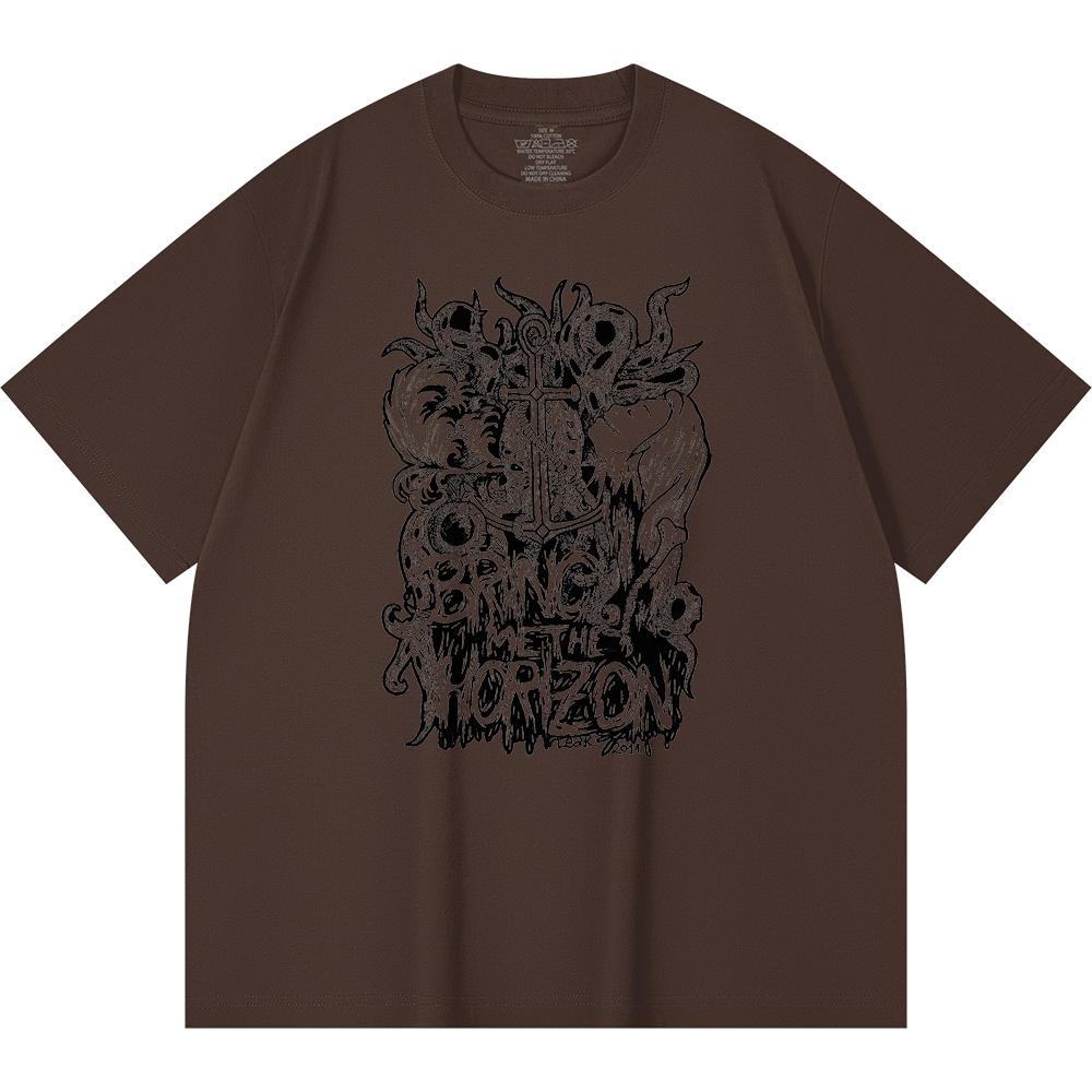 230 Gsm 100% Cotton Heavy Metal T-Shirt Rock Band Popular Music Print Unisex Heavy Cotton T Shirt