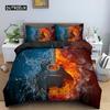 Music Notes Bedding Set Duvet Cover Set Piano Keys Keyboard Bed Set Classic Music Melody Comforter Cover for Kids Boys Girls
