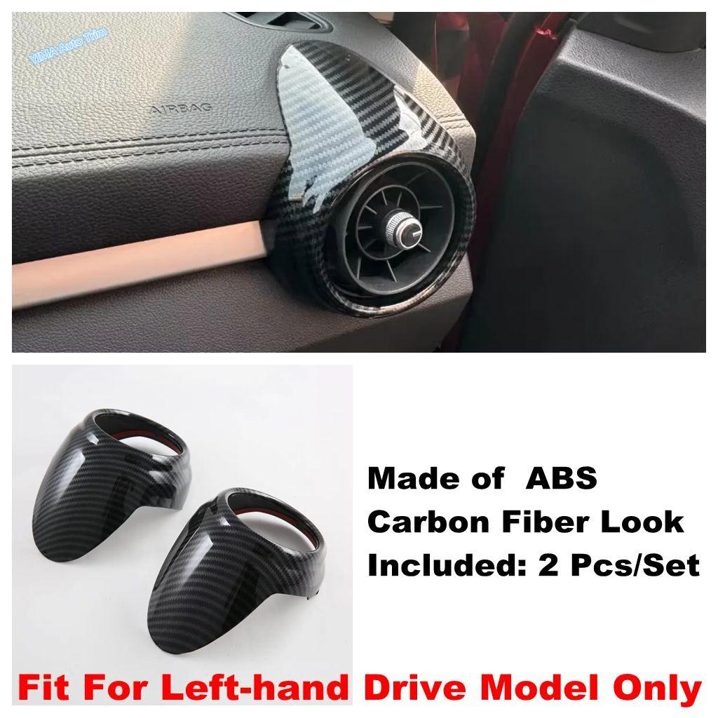 LHD RHD ABS Carbon Fiber Front Side Dashboard Air Conditions Outlet Cover AC Vent Frame Trim For MG ZS EV 2018 - 2024 Interior