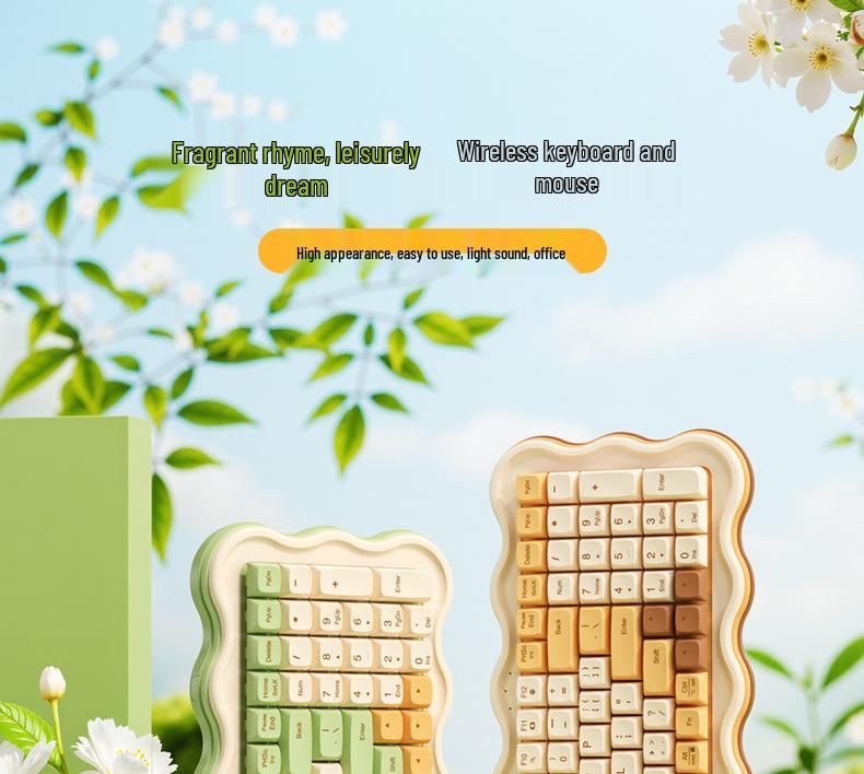 BOW Hangshi MK98 Wireless Keyboard & Mouse Combo - Mechanical Feel, Aesthetic Design for Office & Laptop/Desktop.