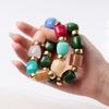 Fashion Acrylic Big Square Beads Bracelet for Women New Trendy Colorful Imitation Stone Strechy Bracelets Statement Jewelry Gift