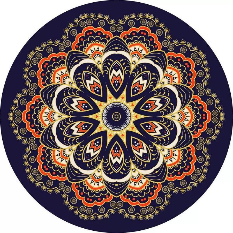 Retro Persian Style Round Area Rug Bohemian Floor Mat Living Room Bedroom Office Chair Sofa Coffee Table