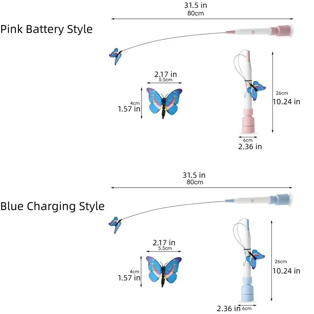 360° Swivel Electric Cat Toy Long Rod Self-entertaining Toy Handheld Cat Teasing Stick  Cat Teasing