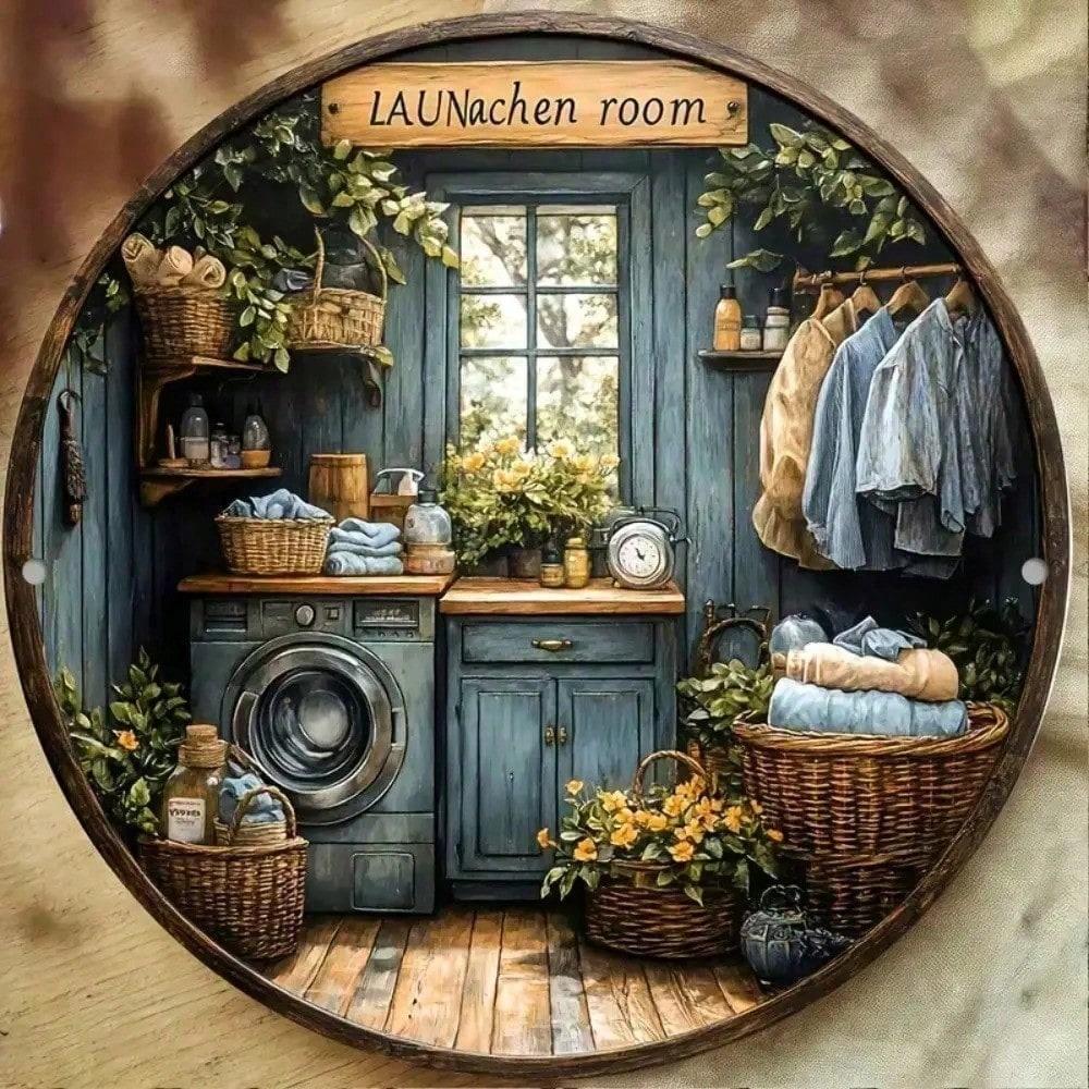 

Metal Wall Art Round Retro Sign Vintage Home Decor Waterproof різнокольоровий