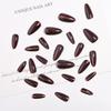 24Pcs/Set Mid-Length Almond Press On Nails Art Simple Wine Red Fake Nails Wearable Round Head Oval Full Cover False Nail Tips