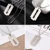 Punk Hip Hop Street Pendant Dogtag  Stainless Steel Razor Blade Shaped