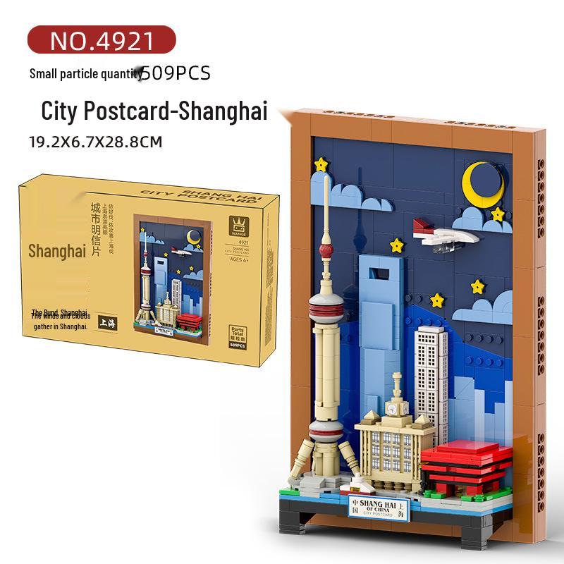 

Wange City Postcard Building Blocks Wall Ornament Souvenir