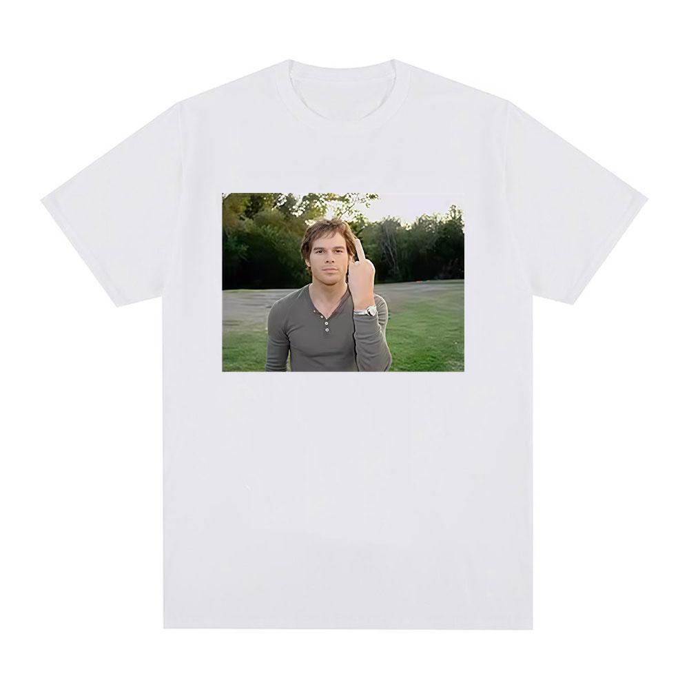 Tv Series Funny Dexter Morgan Edition Middle Finger Meme Graphic Tshirts Unisex Women Clothing Casual Cotton Short Sleeve T Shirts