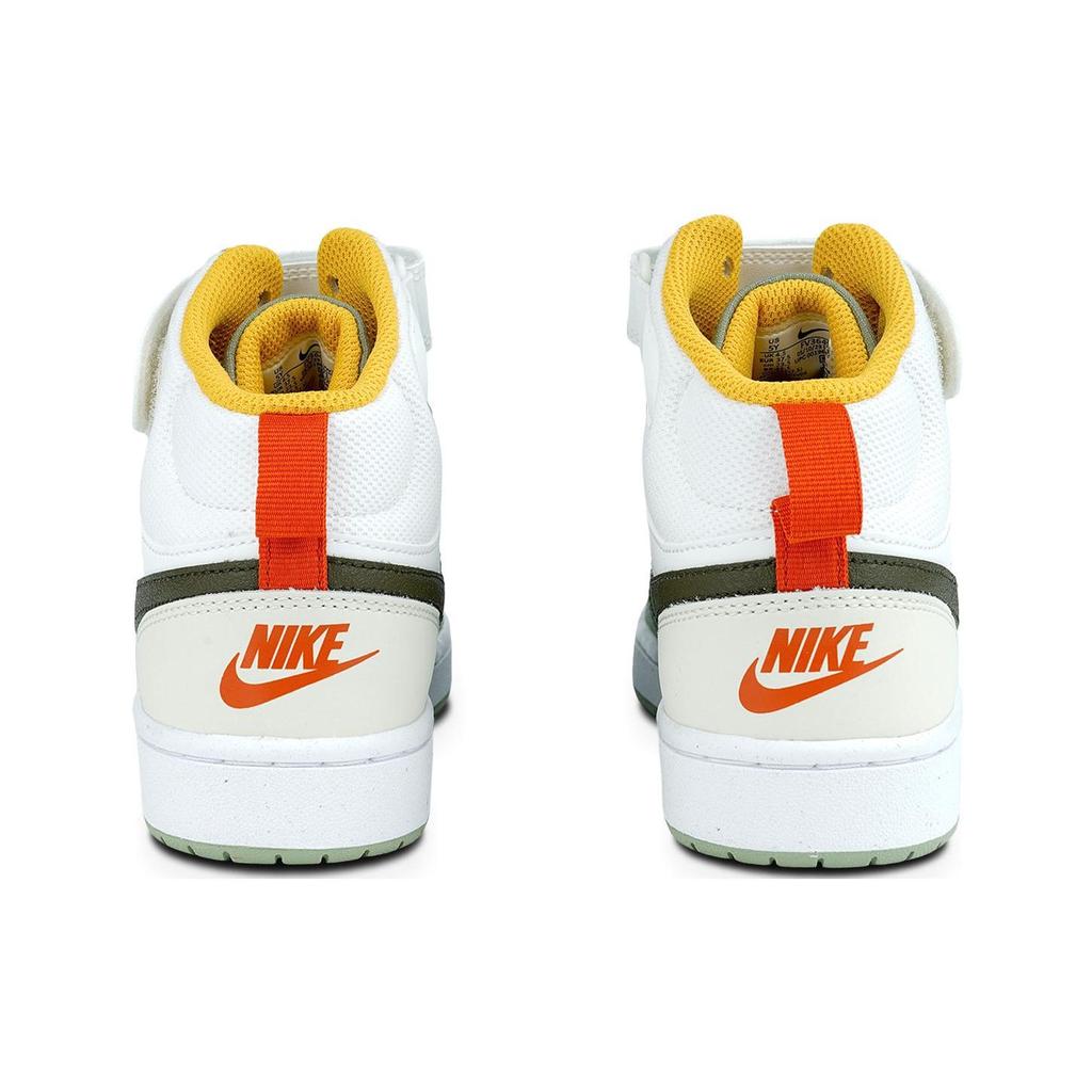 Nike Court Borough Synthetic Leather Comfortable Versatile Durable Mid-Top Kids Sneakers Kids Sneakers Green FV3649-171