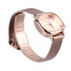 Women Gold Plating Quartz Watch Stainless Steel Band High Definition Stylish Gradient   Decor Wrist Watch