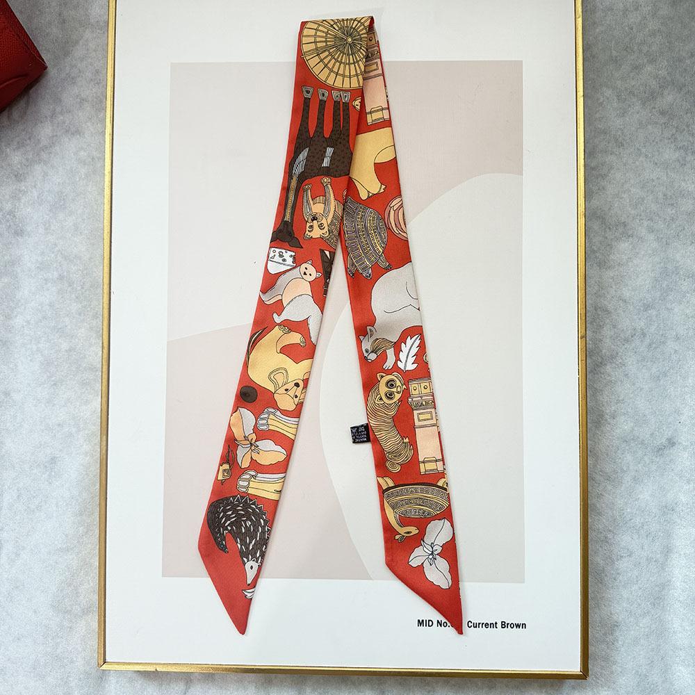 Animal streamer silk scarf women s 2025 new jungle flower bird scarf autumn high-end neck scarf wholesale 90cm