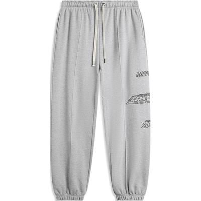 Basketball Series Letter Lace Loose Cuff Breathable Comfortable Casual Pants Men Bottoms Flower-Gray Moon-Gray Mixed-Gray AKLU523-4