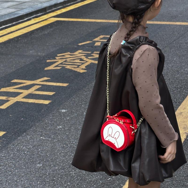 2025 Fashionable Girls' Rabbit Crossbody & Tote Bag – Cute Round Accessory for Little Girls
