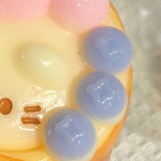 DYS Kitten Egg Tart Squeeze Toy, Stress Relieving Cartoon Soft Stretchy Fake Food Fidget Portable Ball Sensory Toy
