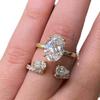 2 In 1 New Exquisite Rings for Women Oval Dazzling Jewelry Bride Wedding Anniversary Gift for Wife&Girlfriend
