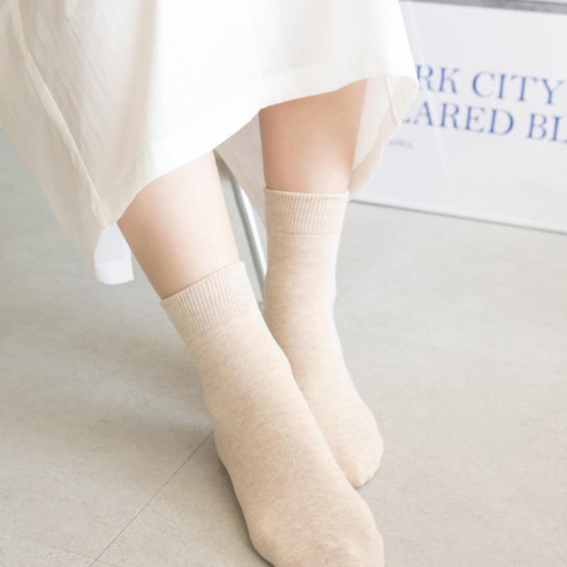 

SNOOZY Cotton Middle Socks - Oatmeal FREE