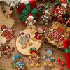 Christmas Gingerbread Man Wooden Hanging Ornaments Set Gingerbread Man Wooden Decoration Distressed Style for Christmas Holiday