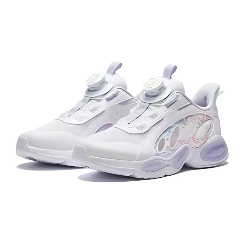 Anta Kids Lingyue Comfortable Casual Non-Slip Shock Absorbing Breathable Low-Top Running Shoes Kids sneaker White Purple A322425536-3