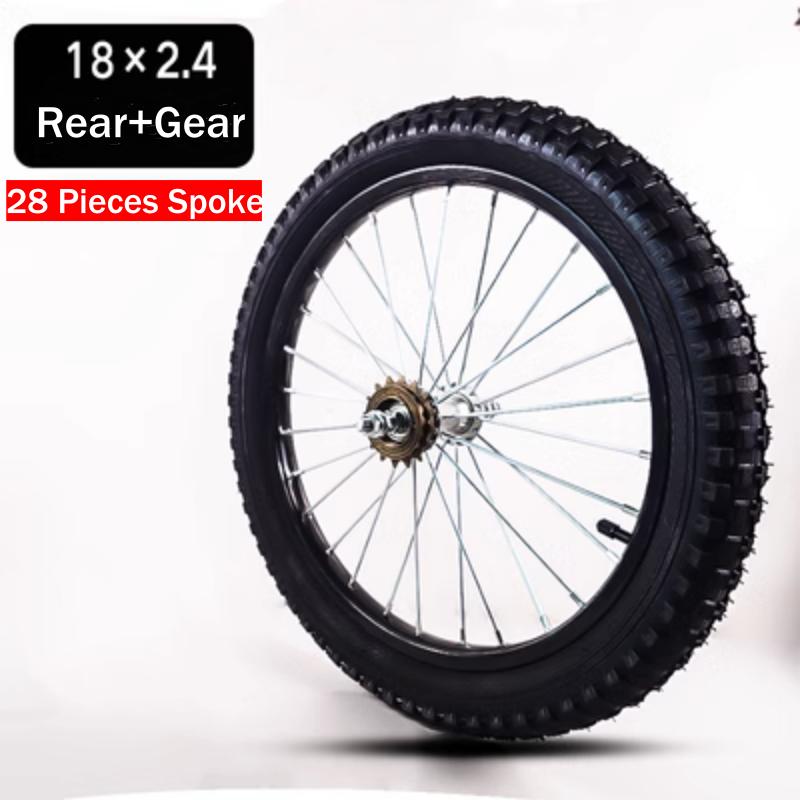 16/18/20 Inch Fietswiel Zwart Verdikt Stalen Wiel Voor/Achter 2.125/2.4/2.5 Kinderfiets Wielset Met Antislipband Aangepast