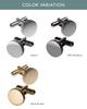 Cufflinks Cufflinks Cufflinks Knurling Round Cut Made in Japan Brass [Tabarat] Men's (Light Gold)