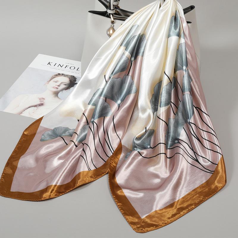 90 Square Scarves, Silk Scarves, Women's New Spring and Summer High-end Sense Versatile, Thin Scarves, Shawls Outside