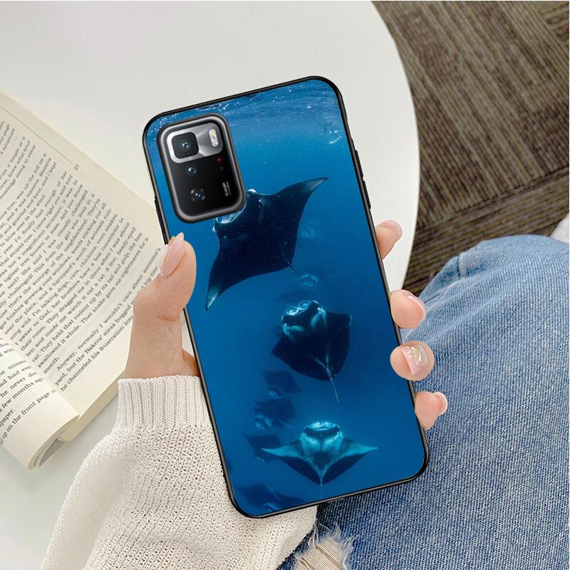 Ocean Animal Manta Ray Phone Case For Xiaomi Redmi Note 11 10 Pro Note 8 Pro 9Pro Note9 9S 10S 9T Redmi 10 9C 9A
