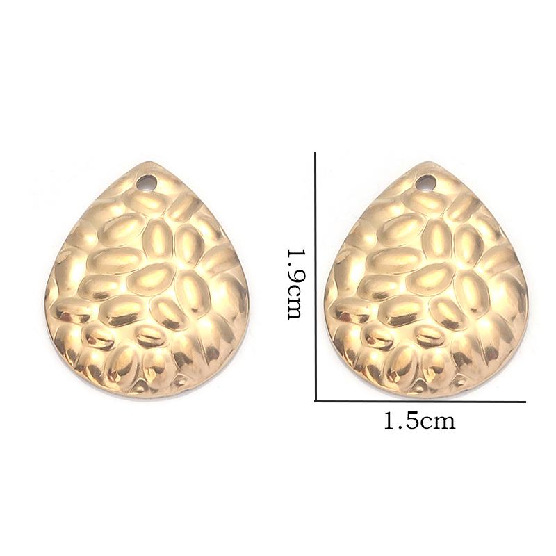 10Pcs/Lot Stainless Steel Earring Pendant Steel Gold Stripe Multi Size Style Pendant Diy Fashion Earhook Necklace Accessories