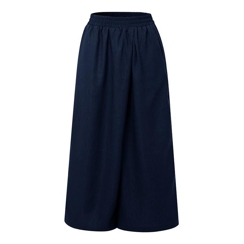 

ZANZEA Женские повседневные свободные летние укороченные брюки с эластичной резинкой на талии 5XL тёмно-синий