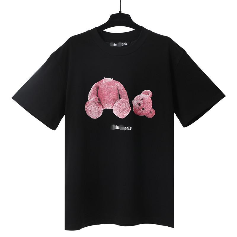 Manufacturer wholesale tide brand angel severed head teddy bear printed T-shirt loose men and women ins couple letter short sleeves