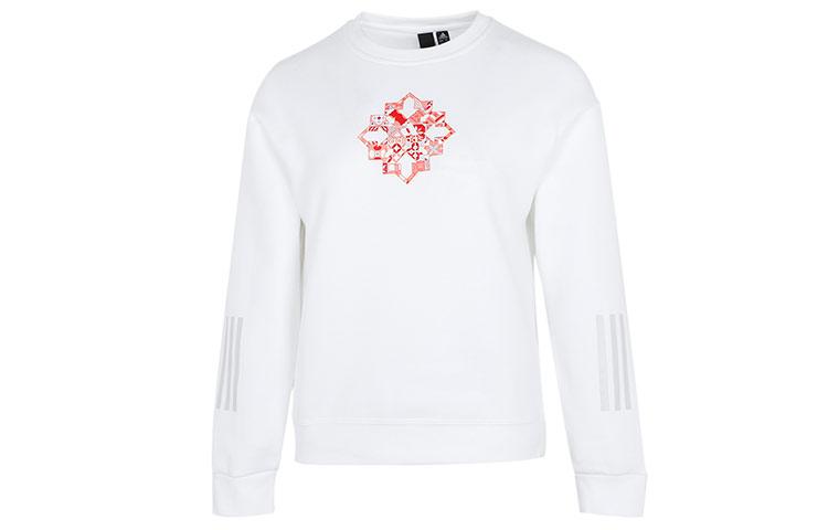 Adidas Sweatshirts Women s White Crew Neck Moderate Regular HC2806 XL