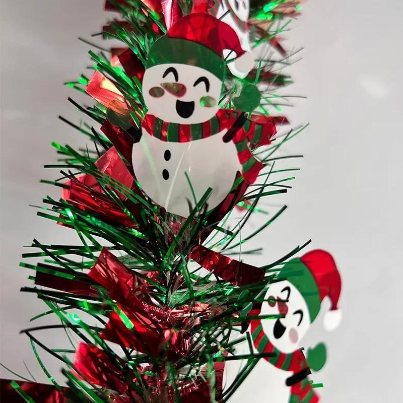Ghirlanda di Natale 2M Decorazione per Feste Fai da Te Ornamenti per Albero di Natale Nastro di Canna Verde Corona Ciondolo da Appendere Forniture per Feste di Natale