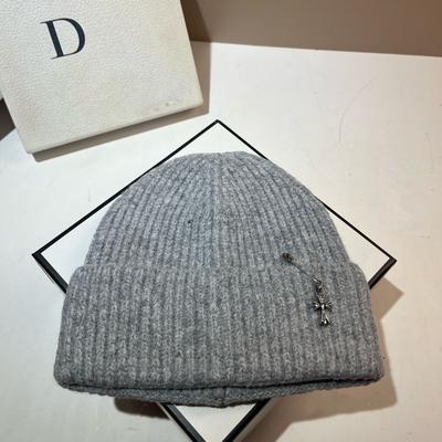 Youth Street Versatile Knitted Hat Cross Pin Personality Men'S And Women'S Warm Wool Hat Trend