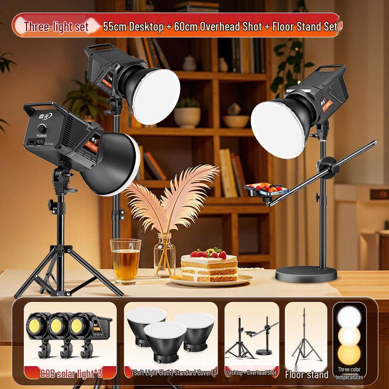 100W Food Photography Desktop Fill Light for Live Streaming & Constant Light Shooting