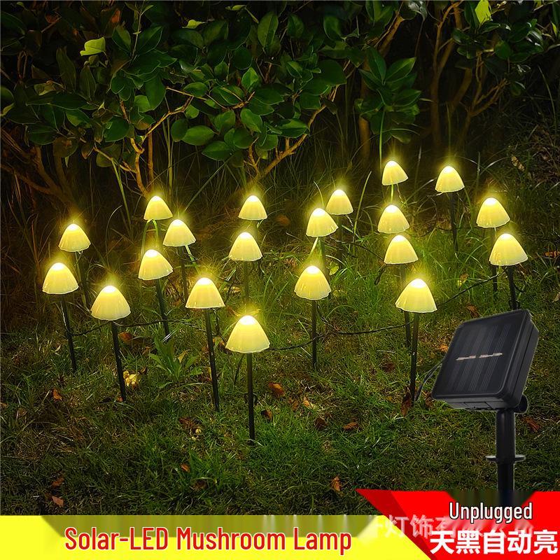 Solar-LED-Pilz-Lichterkette: Wasserdichte Outdoor-Dekorationslichter für Rasen und festliche Atmosphäre