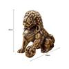Brass Mini Chinese Lion Sculpture Souvenir Table Decoration Lovely Kung Fu Tea Pet Miniature for Side Table Collection Sturdy
