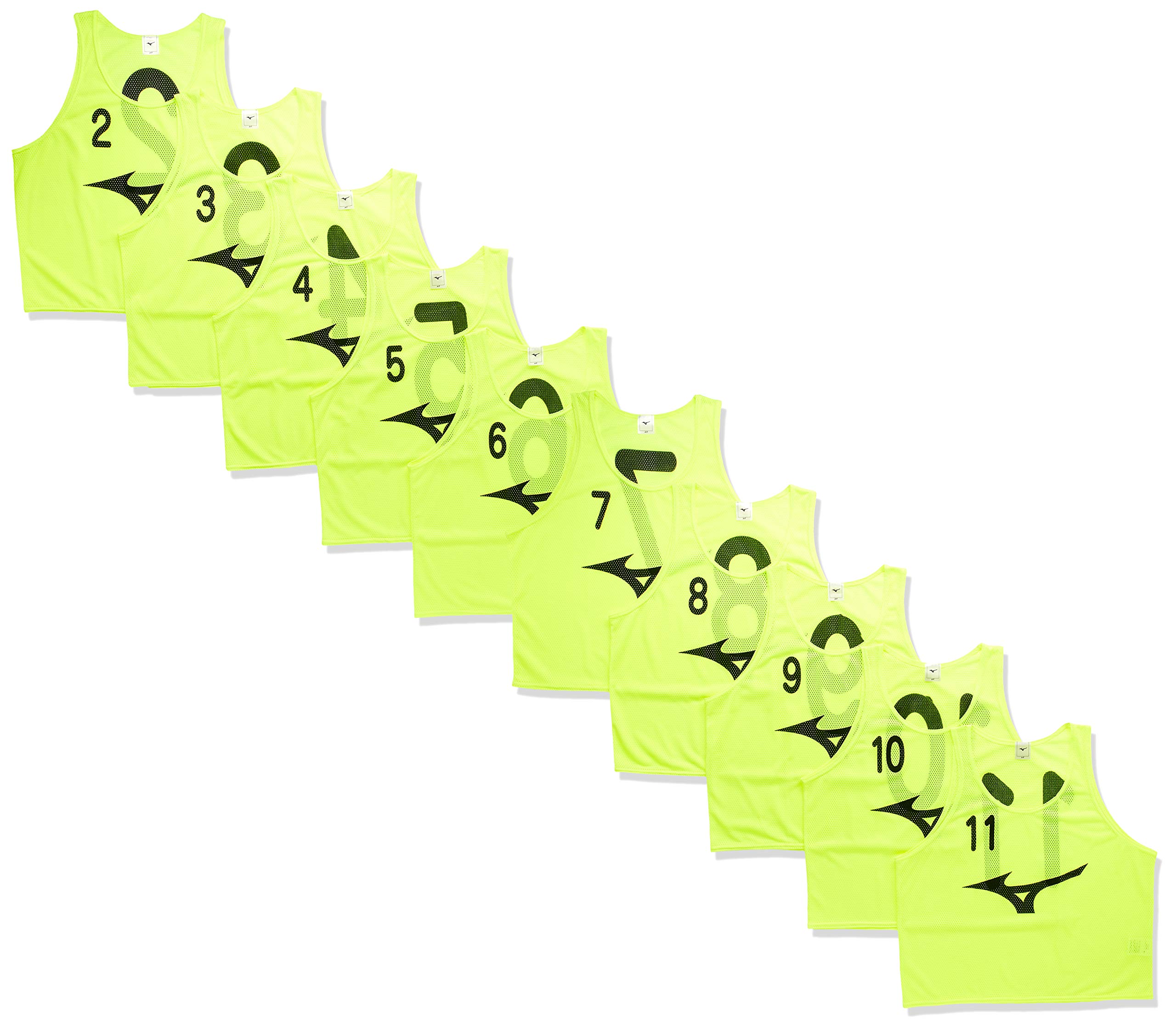 

Mizuno Training Bibs for Practice and Club Junior Safety Junior Free Size (10-Piece Set), Numbered, Activities, Sizes, 32MH9111, Yellow,