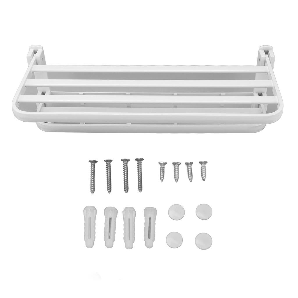 Foldable Towel Shelf with Hooks Towel Bars Punch Free Integrated Wall Mounted Space Aluminum Bathroom Towel Rack