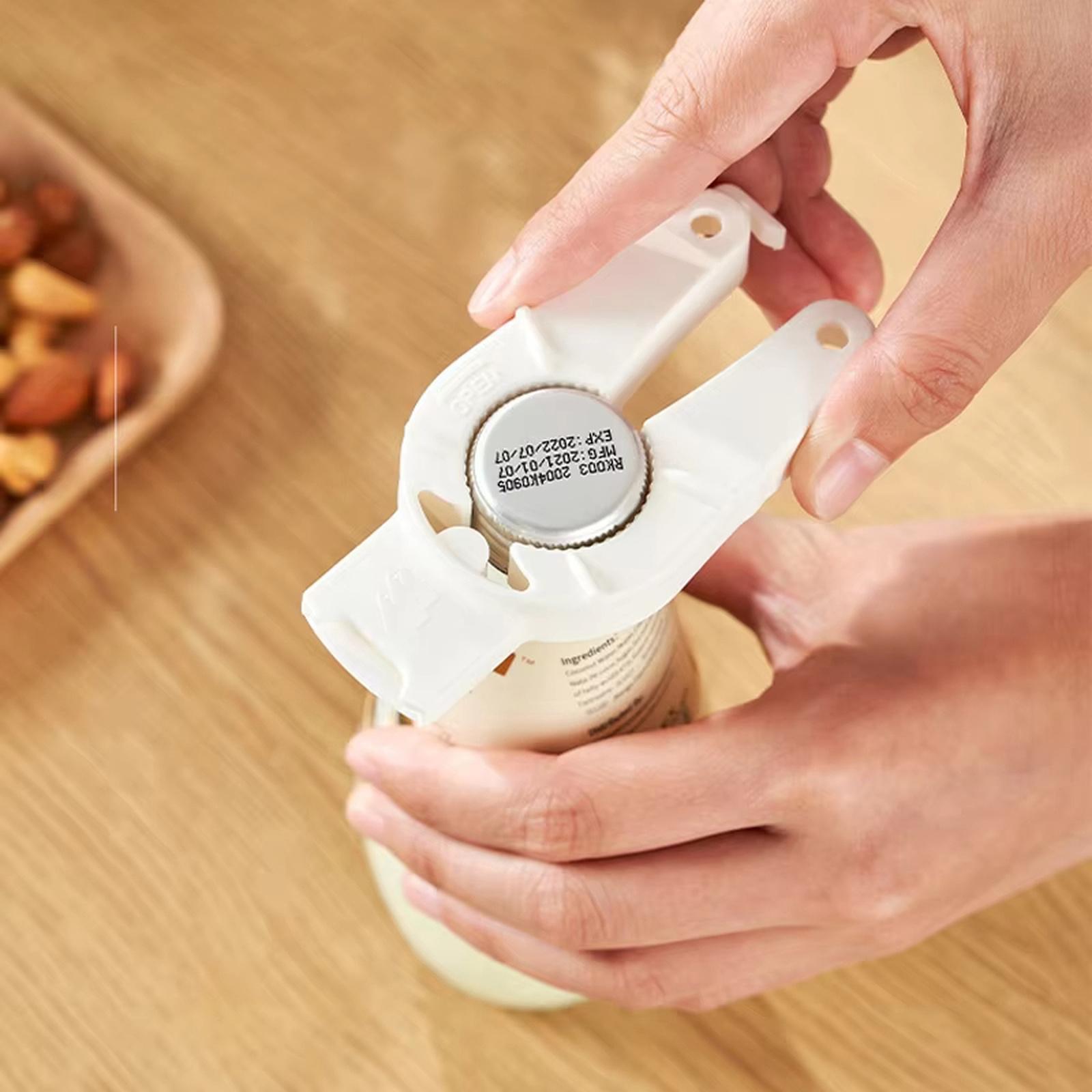 

Multifunctional Bottle Opener Creative Jar Can Opener Easy Gadget for Home Kitchen one size білий