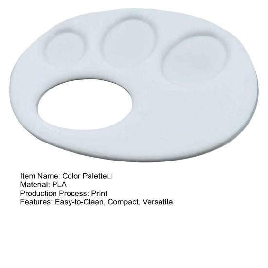 Plastic Paint Tray 3D Printed Finger Palette with Hand Grip Easy To Clean Portable Painting Palette for Kids Artists Watercolor Acrylic Pigment Use