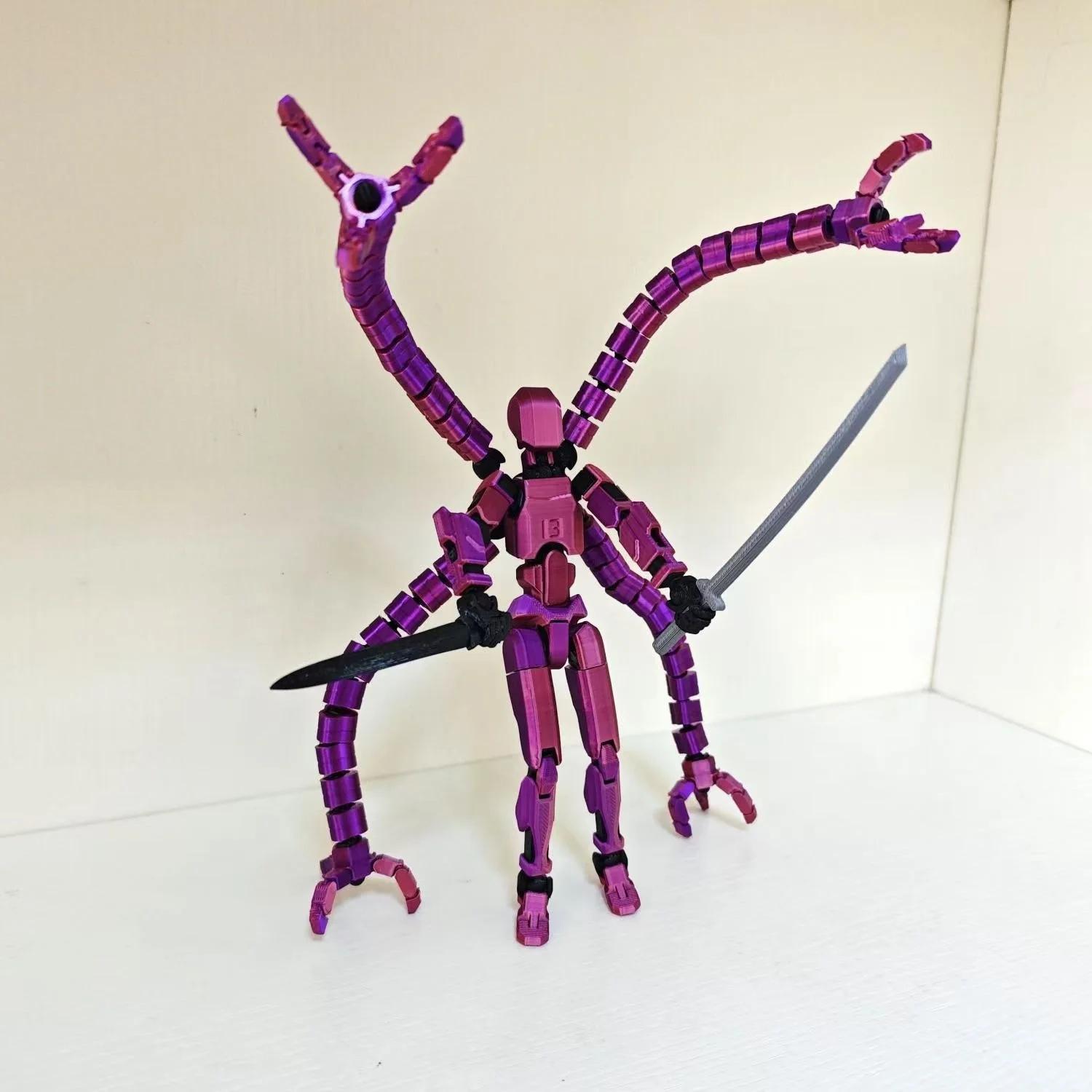 

Фигурка робота с аксессуаром в виде длинных щупалец, подвижные суставы, 3D-печатная модель робота, игрушка, шарнирная фигурка-манекен DIY with weapons