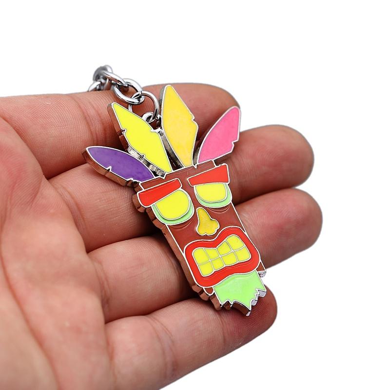 Premium Quality Crash Bandicoot Action Figure Aku Mask Dr Neo Cortex Keyring Pendant