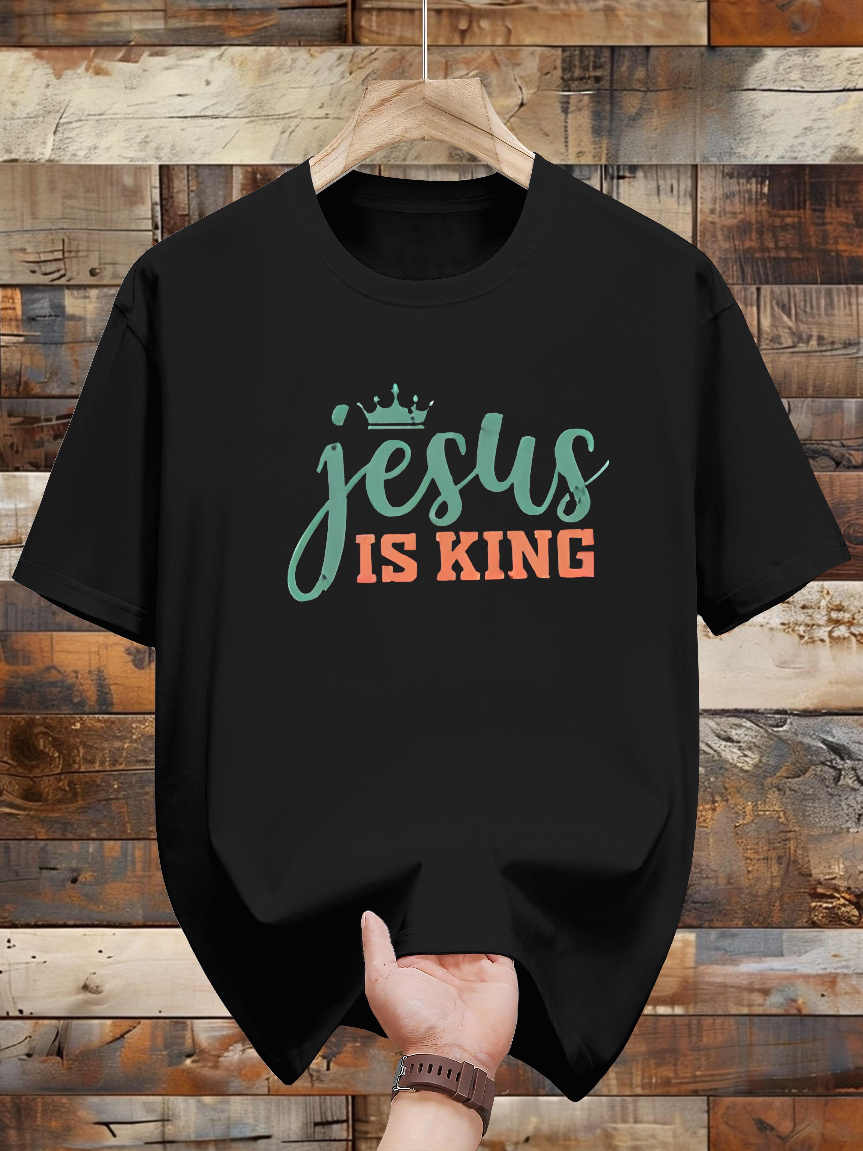 Jesus is King Graphic T-shirt - Casual Crew Neck Tee S