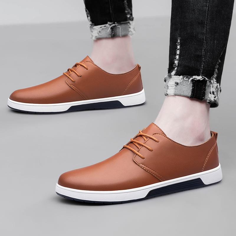 Mode Mann Original Leichte Vulkanisierschuhe Herren Echtleder Sneakers Einfache Herren Slipper Loafers Heißer Verkauf Mode Freizeitschuhe