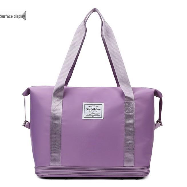 Extra-Large Expandable Travel Duffel with Wheels: Wet/Dry Separation, Lightweight & Practical for Prenatal Storage & Business Trips.