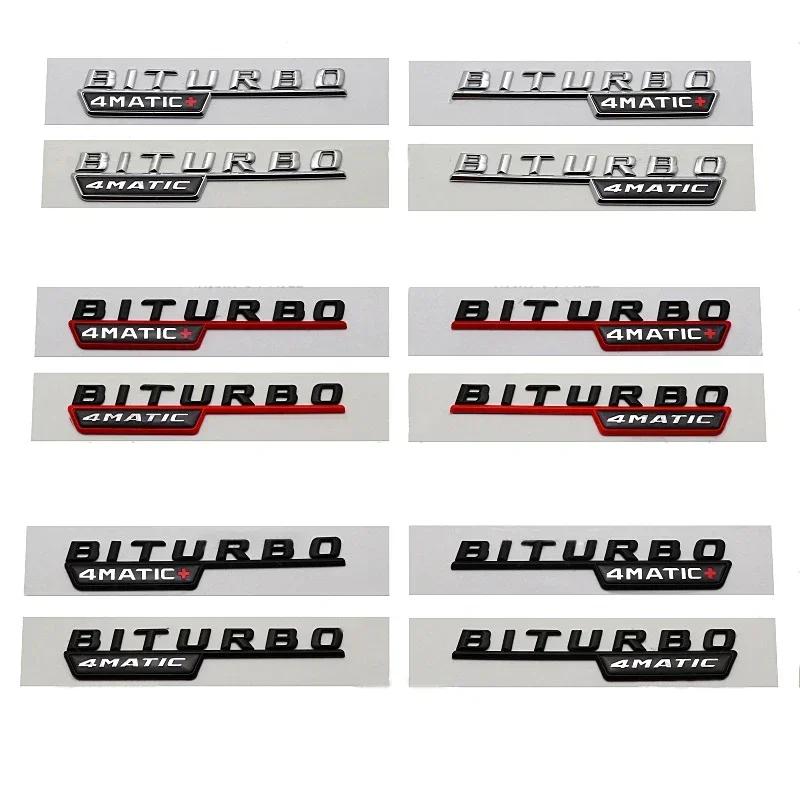 1Pair Car Fender Side Sticker Rear Trunk Badge for Mercedes Benz BITURBO 4MATIC 2014-2016 W221 W212 W205 W211 C180 W210 GLC B200 AT1
